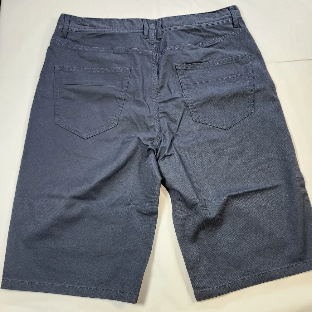 Red Ale Micro Corduroy Chino Shorts Navy Flat Front Casual Mens Size 31x11 - Picture 3 of 10
